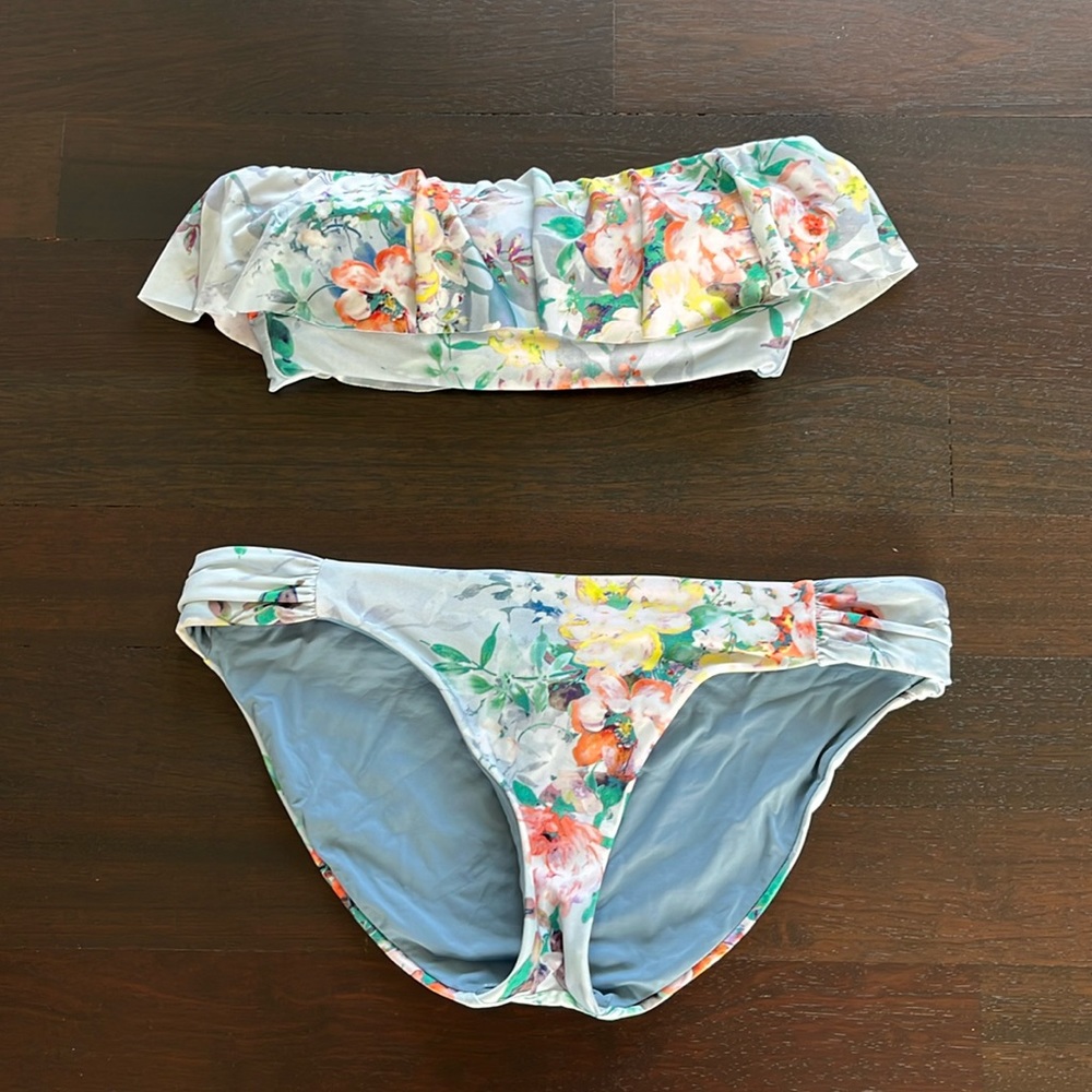 BECCA floral two piece swimsuit